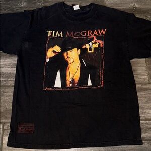 Tim McGraw Black Graphic T-Shirt tour concert vintage large